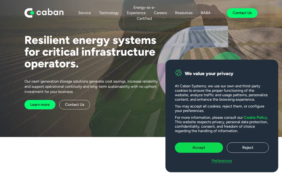 Caban Systems website preview