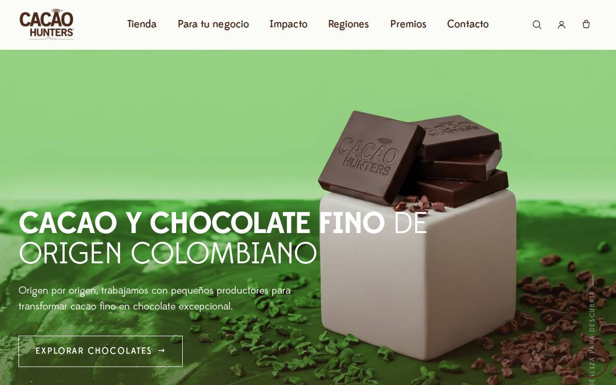 Cacao Hunters website preview