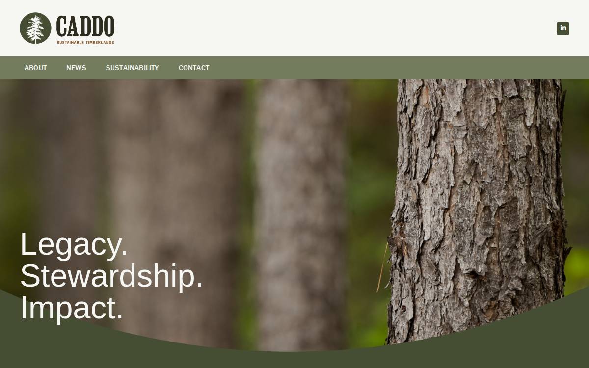 Caddo Sustainable Timberlands website preview