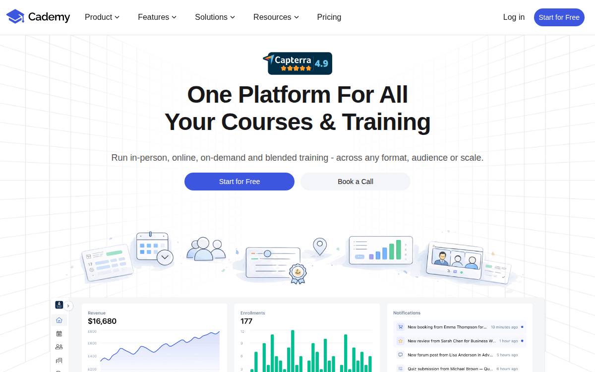 Cademy website preview