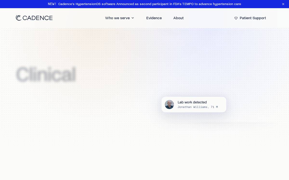 Cadence website preview