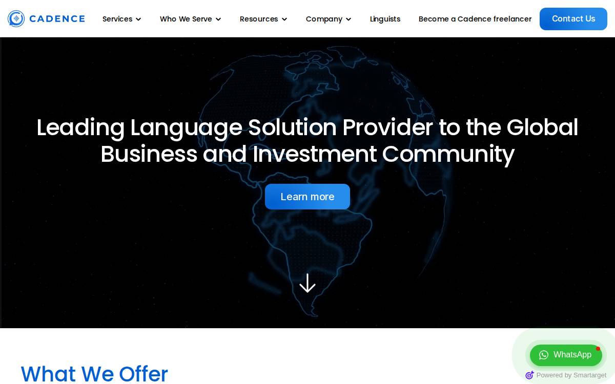 Cadence website preview