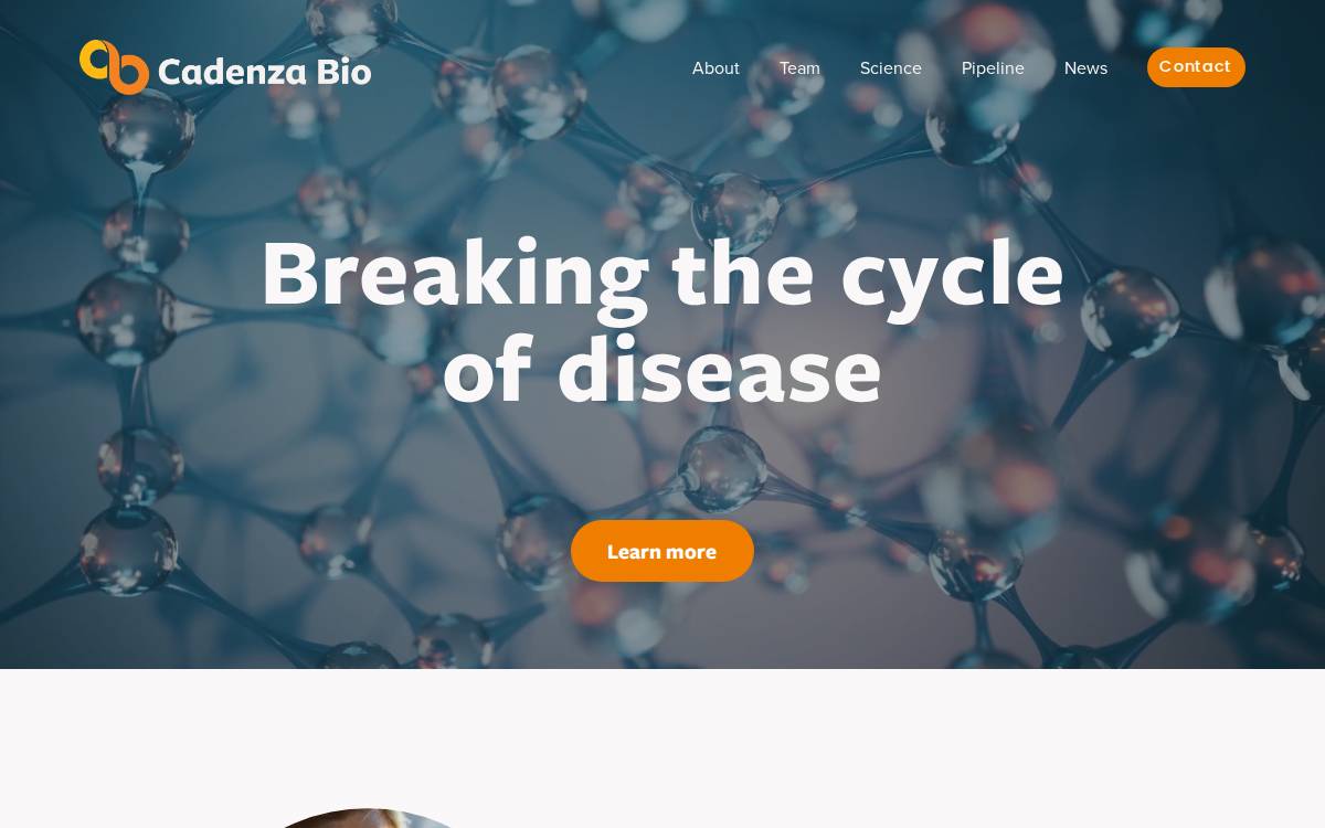 Cadenza Bio website preview