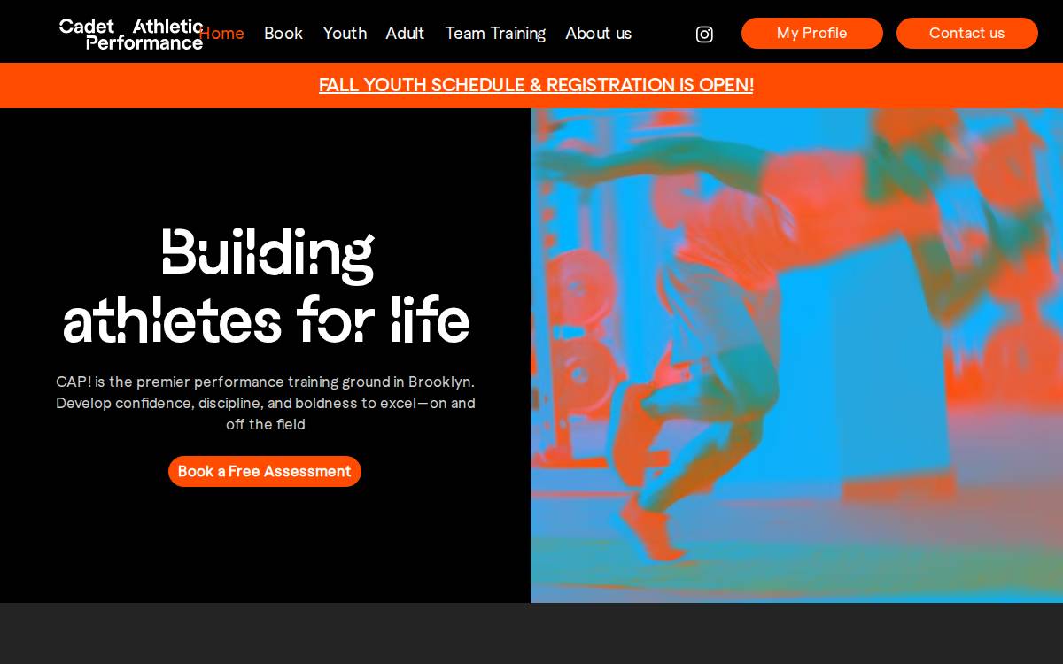 Cadet Athletic Performance website preview