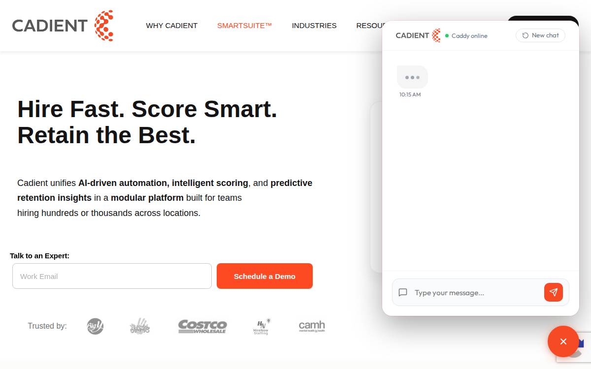 Cadienttalent website preview