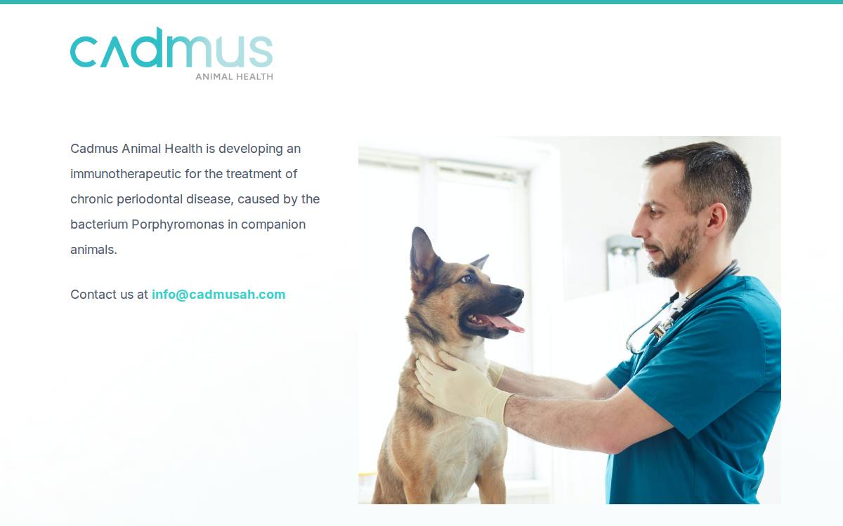 Cadmus Animal Health website preview