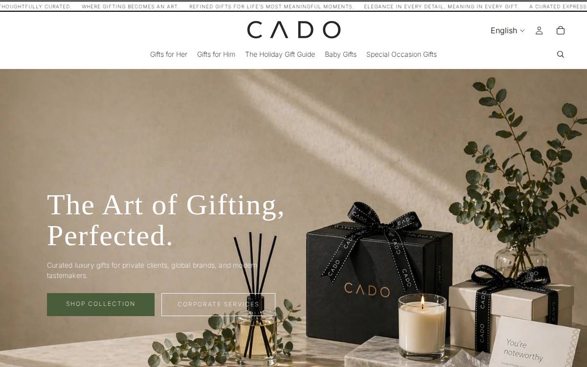 Cado Gifts website preview