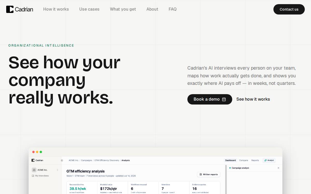 Cadrian website preview