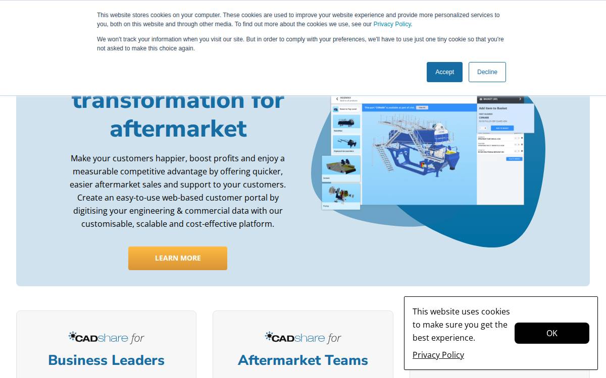 Cadshare website preview