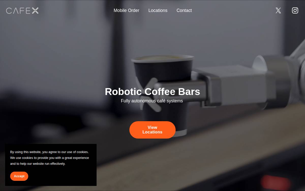 Cafe X website preview