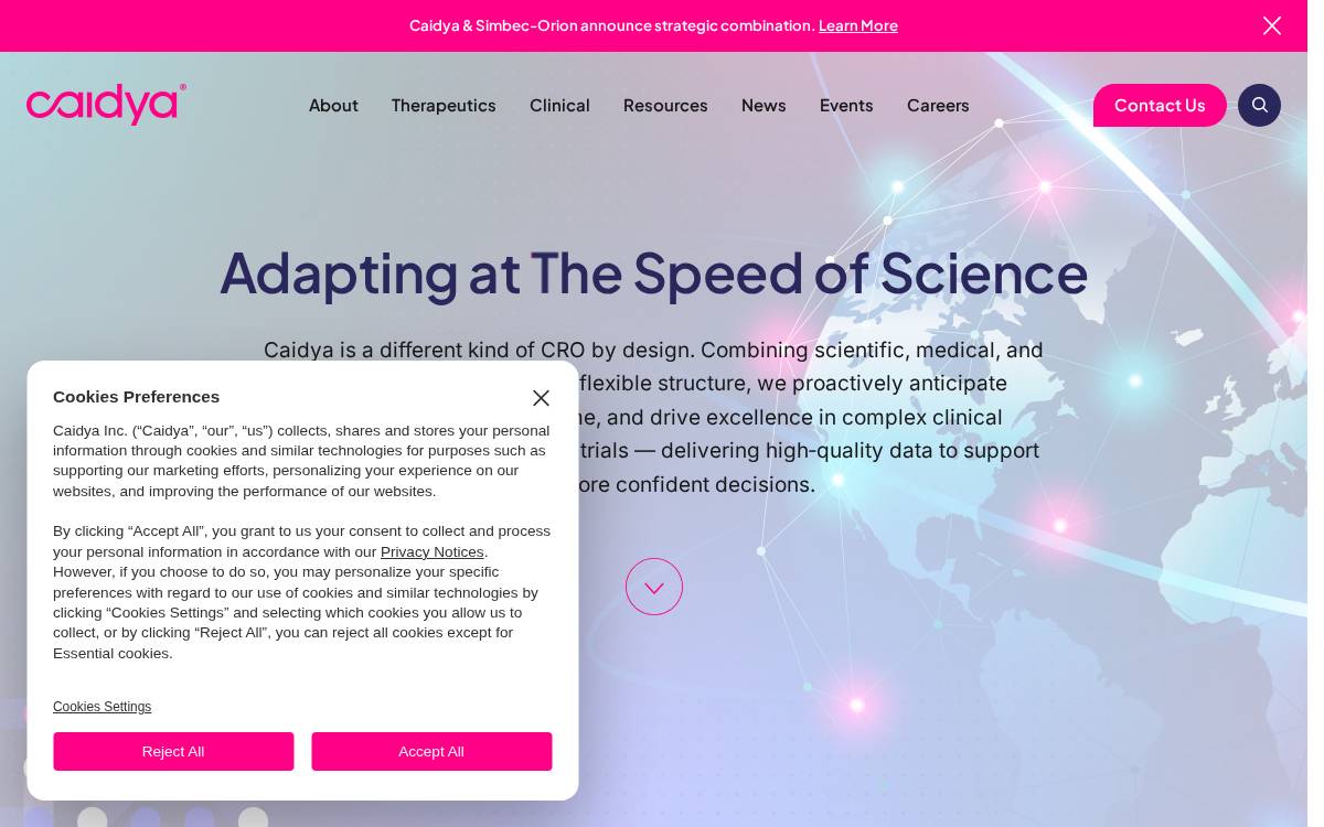 Caidya website preview