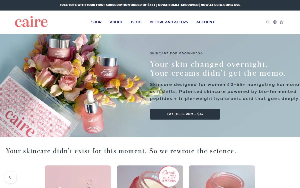 Cairebeauty website preview
