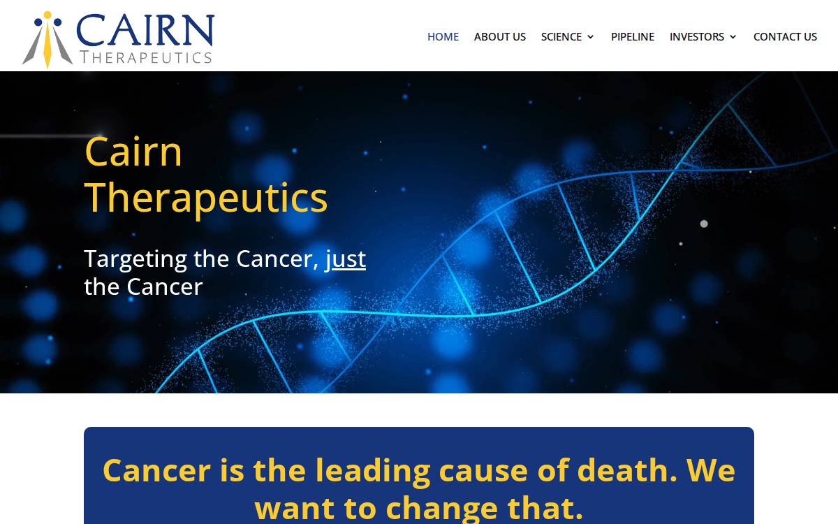 Cairn Therapeutics website preview