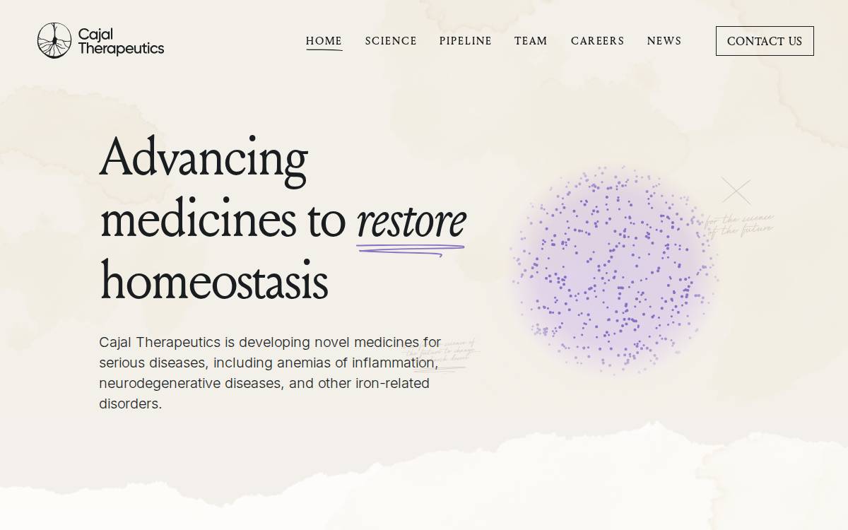 Cajal Neuroscience website preview