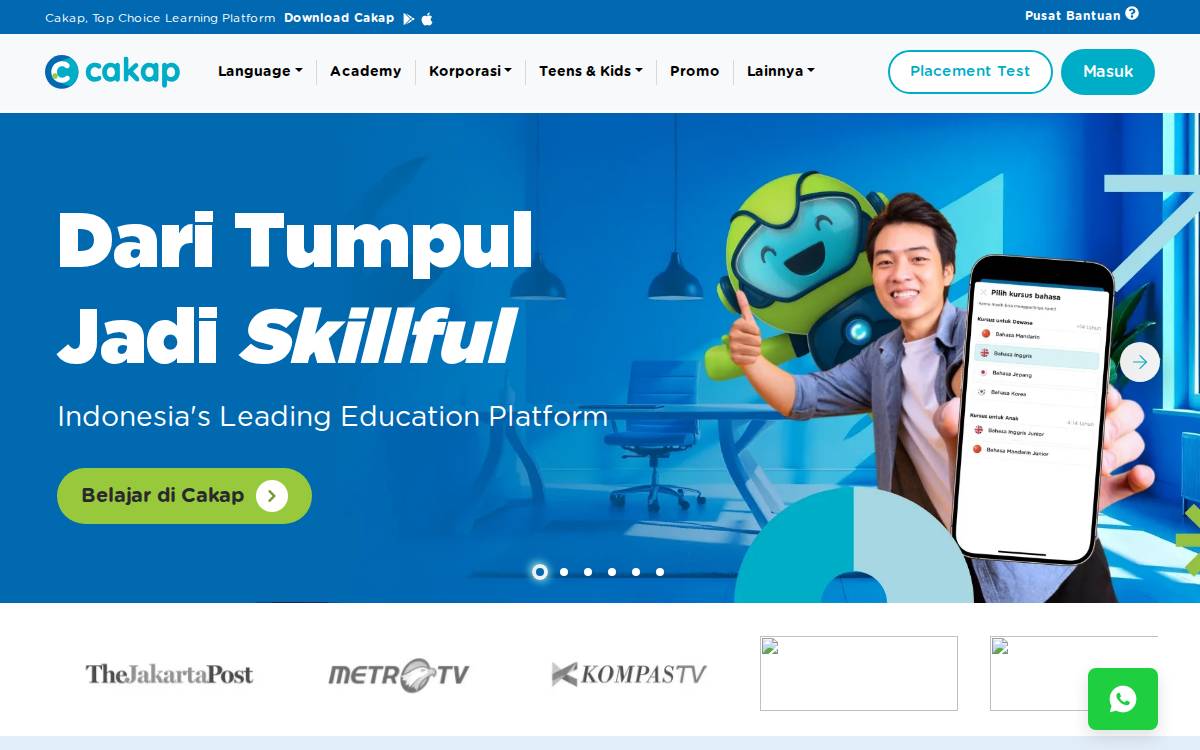 Cakap website preview
