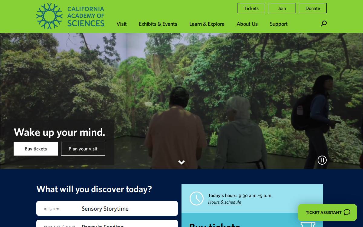 Calacademy website preview