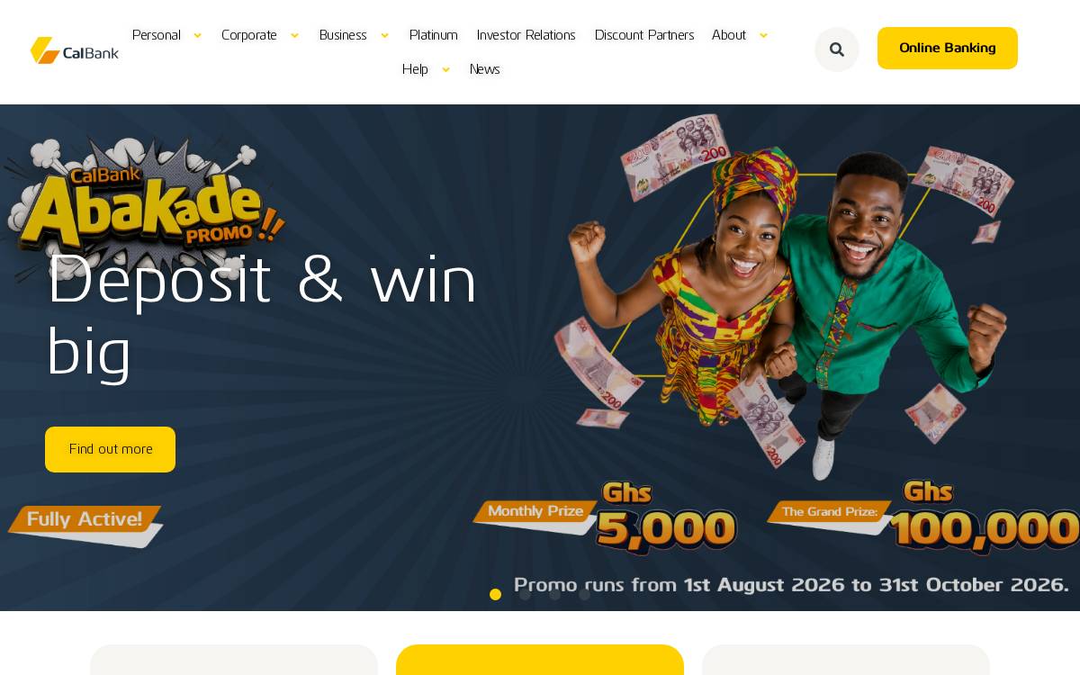 CalBank website preview