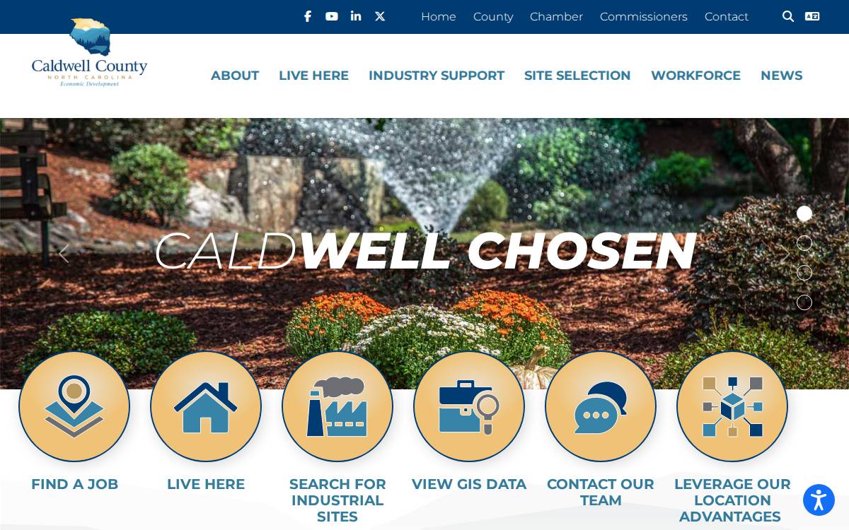 Caldwell County Economic Development website preview