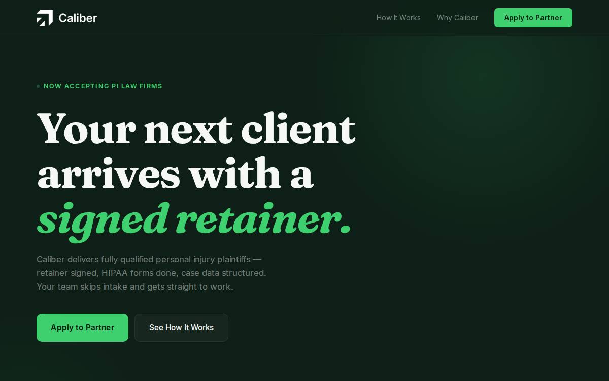 Caliber Legal website preview