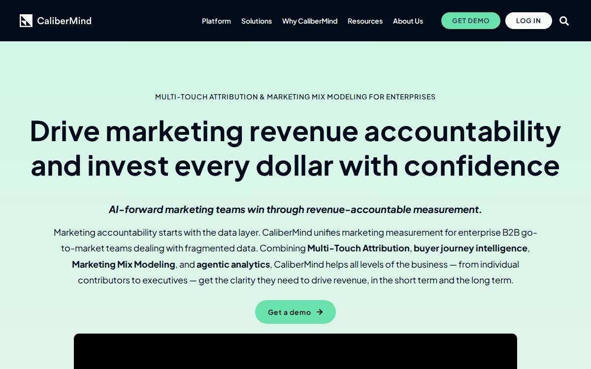CaliberMind website preview