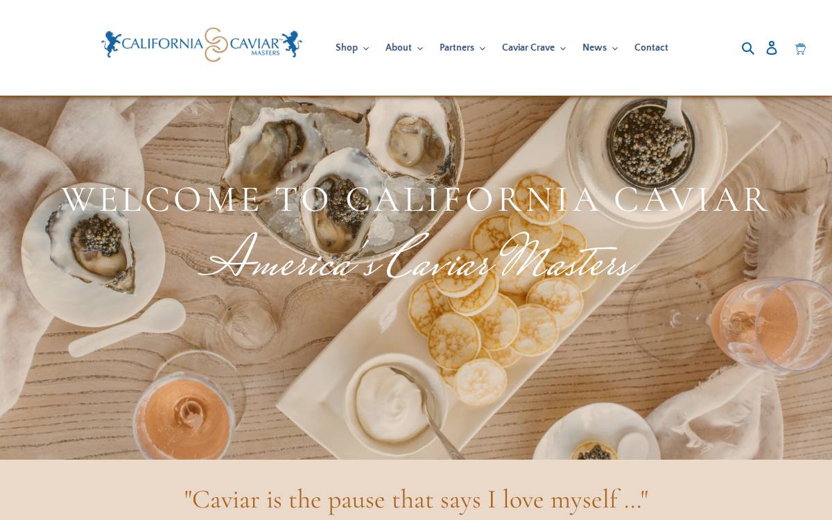 California Caviar website preview