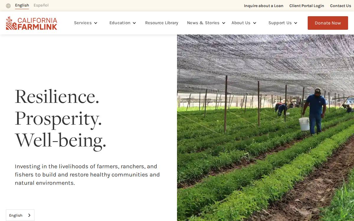 California FarmLink website preview