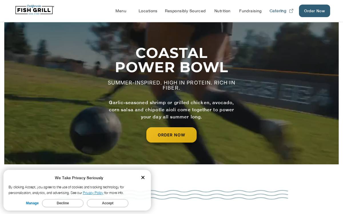 California Fish Grill website preview