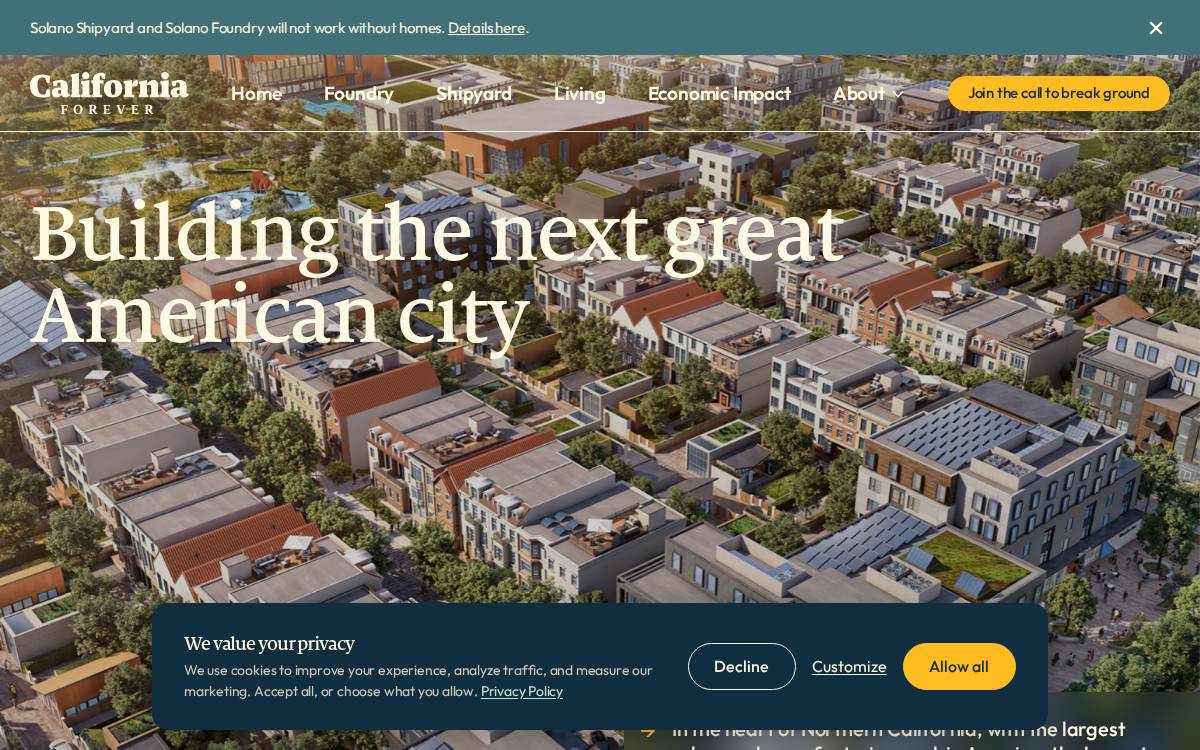 California Forever website preview