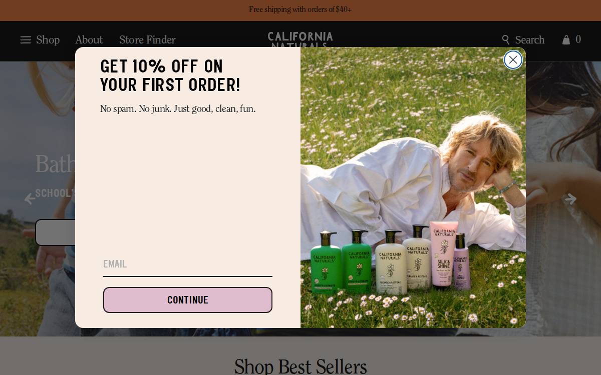 CALIFORNIA NATURALS website preview
