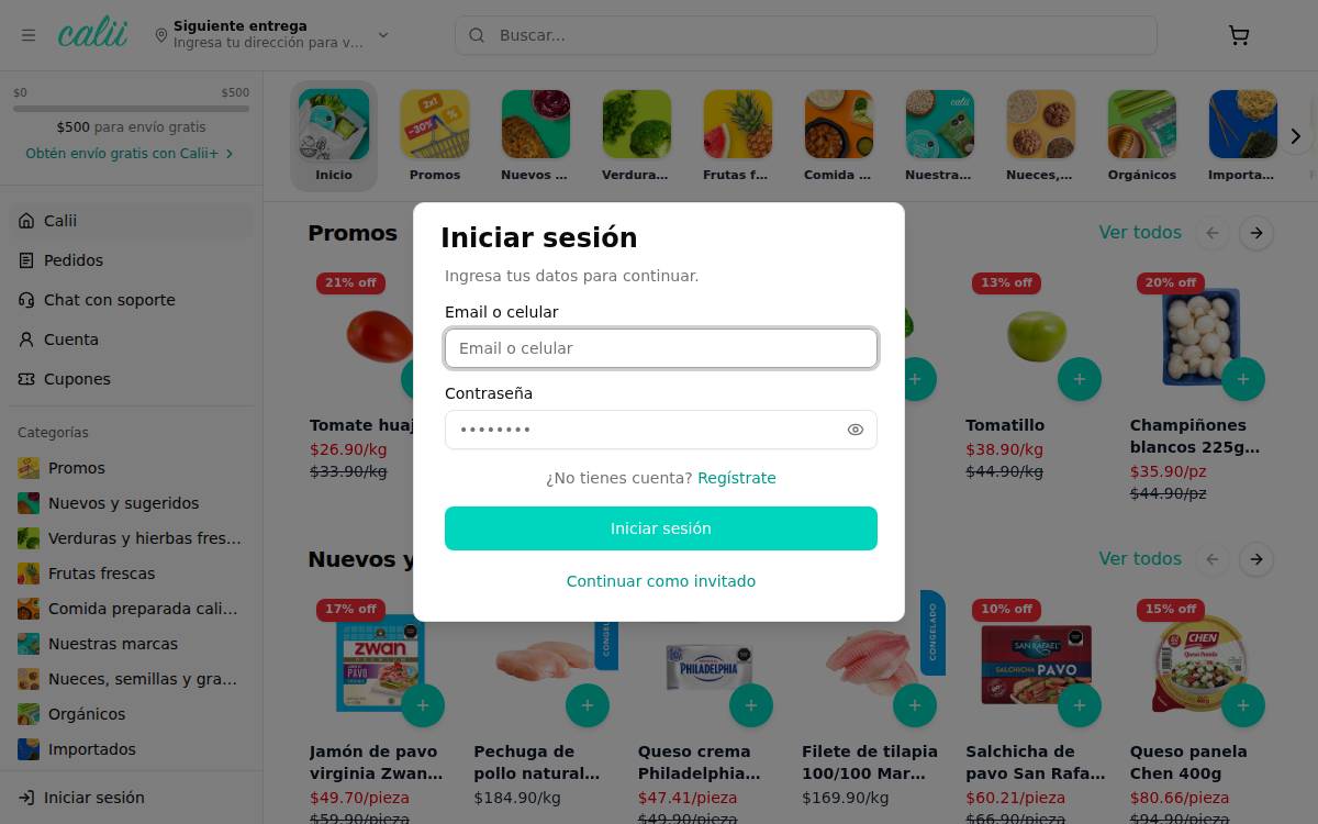 Calii website preview