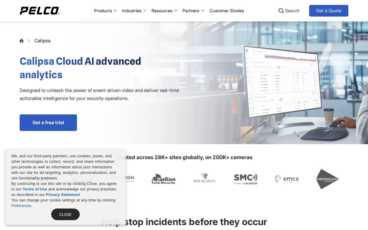 Calipsa website preview