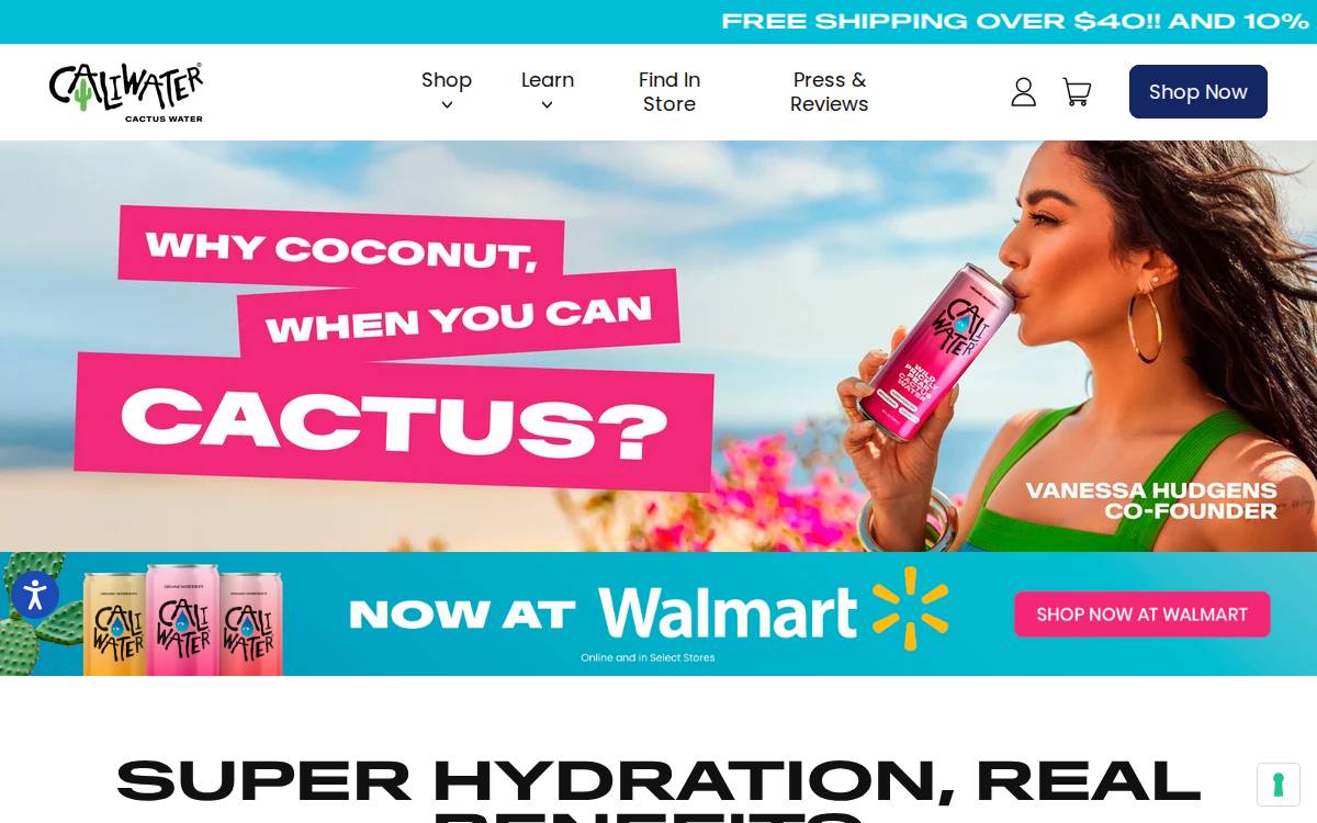 Caliwater website preview
