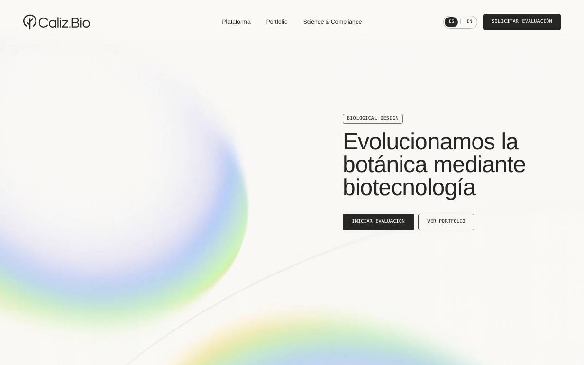 Caliz website preview