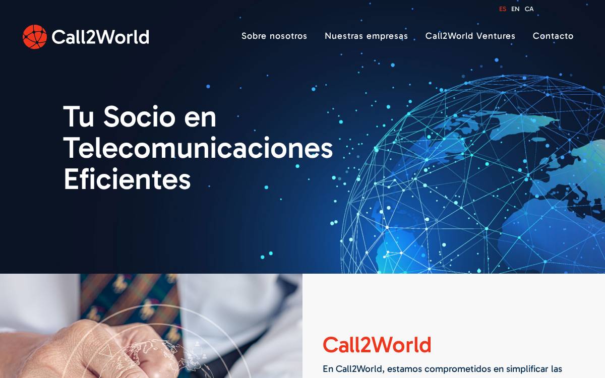 Call2World website preview