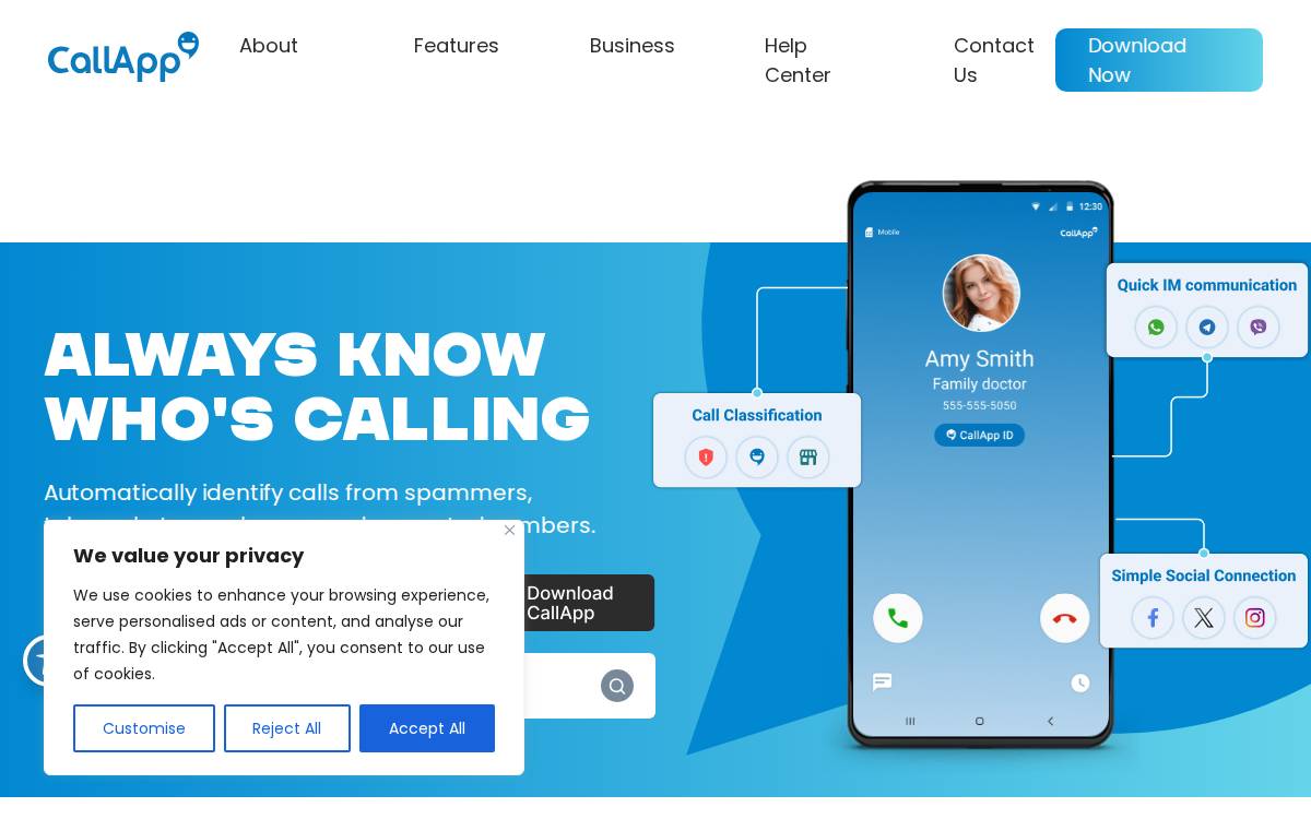 Callapp website preview
