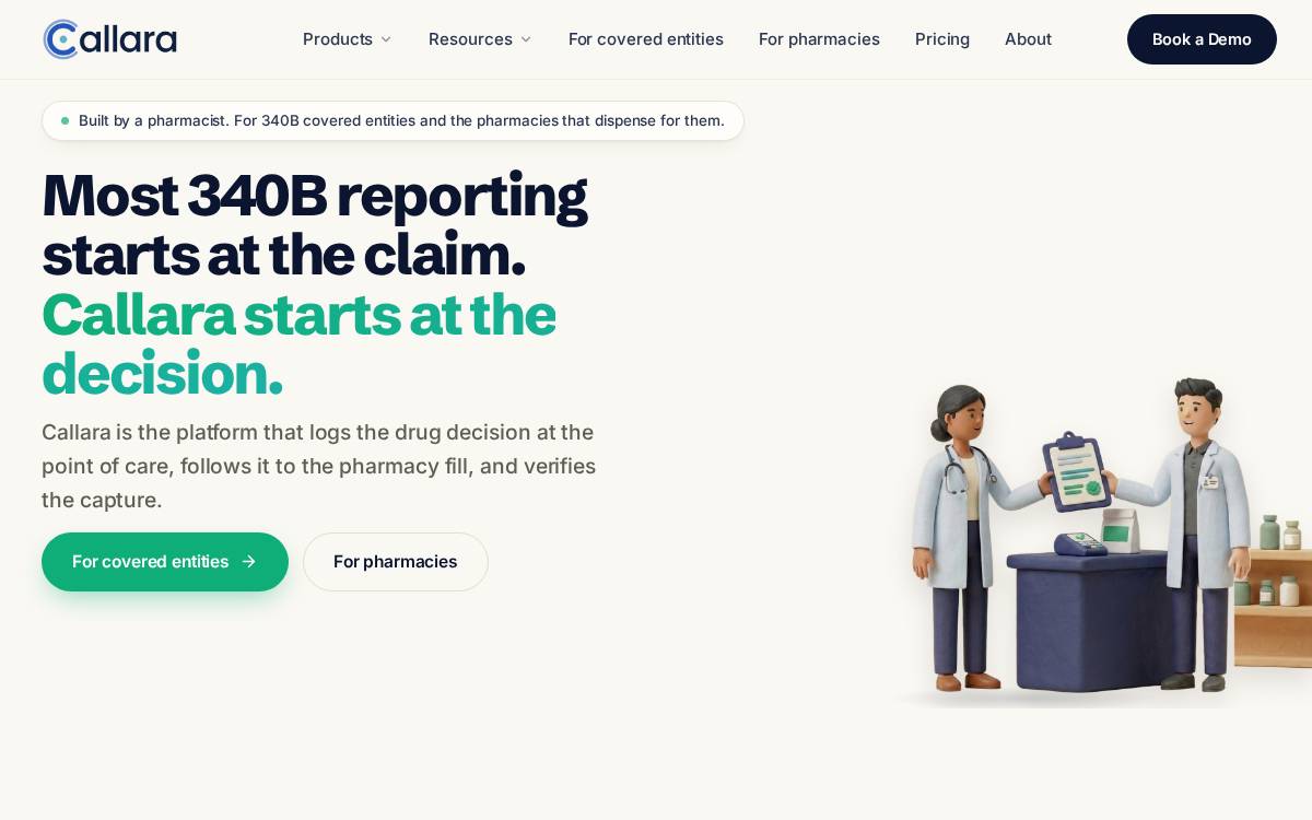 Callara website preview