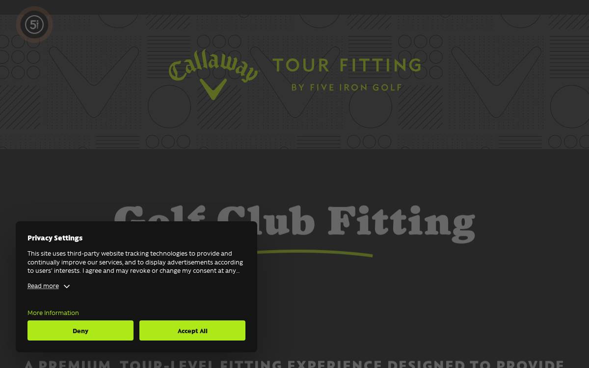 Callaway Tour Fitting website preview