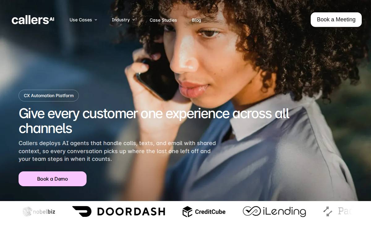 Callers AI website preview