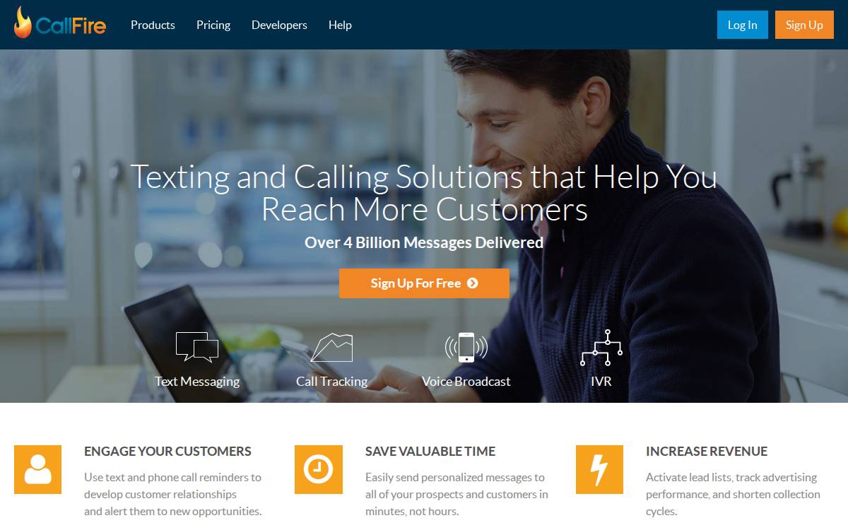 Callfire website preview