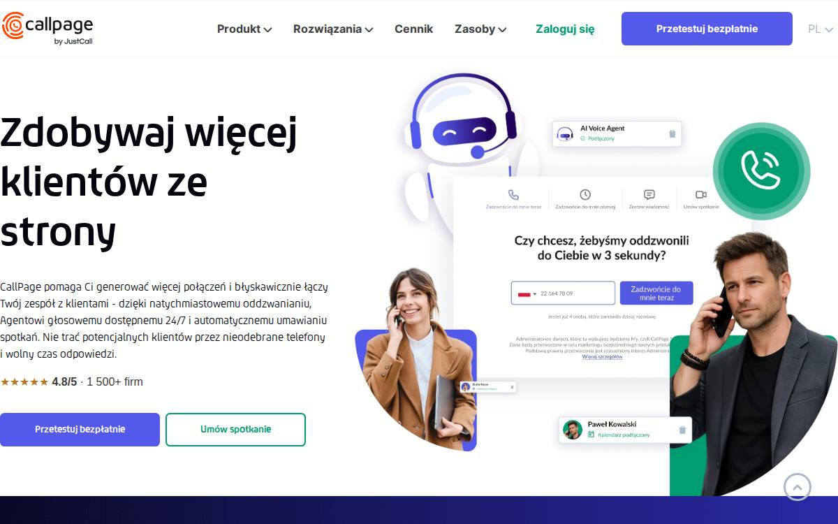 CallPage website preview