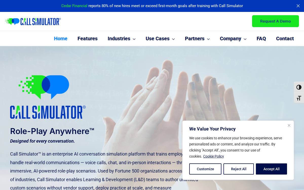 Call Simulator website preview