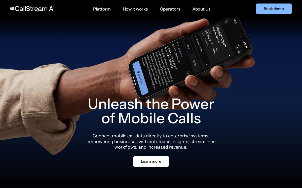 CallStream AI website preview