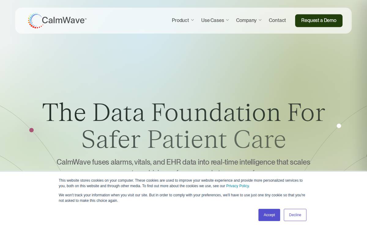 CALMWAVE website preview