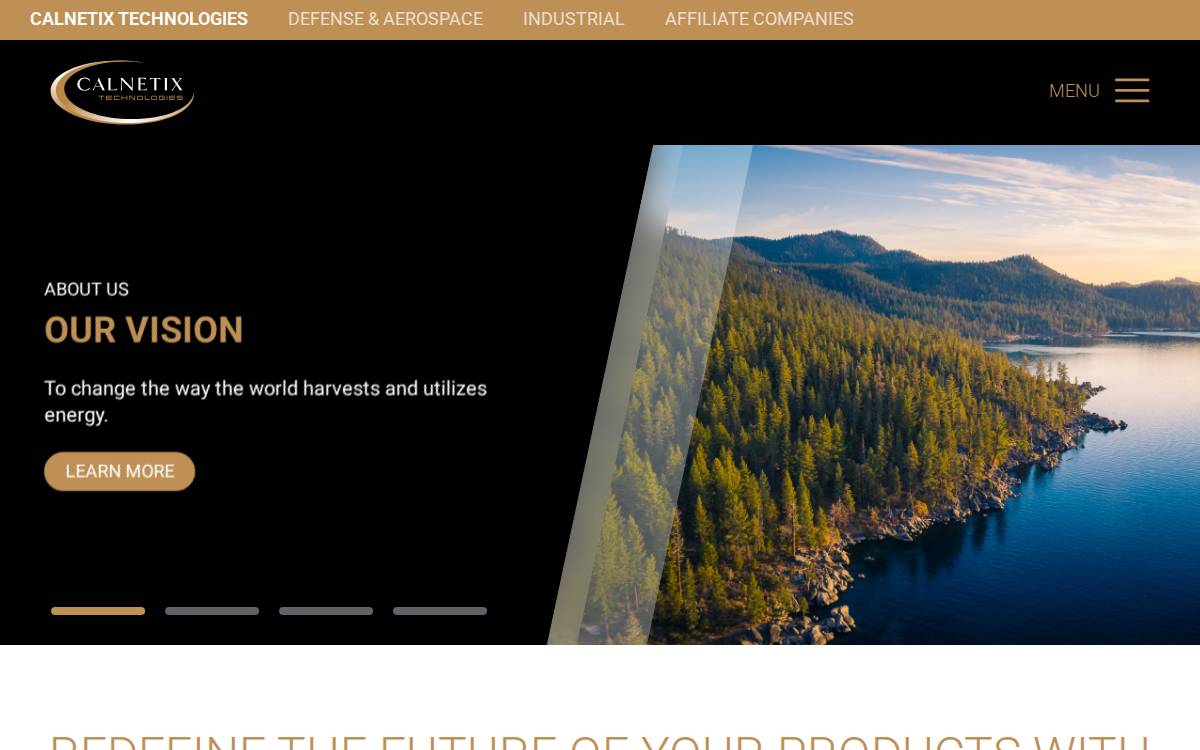 Calnetix website preview