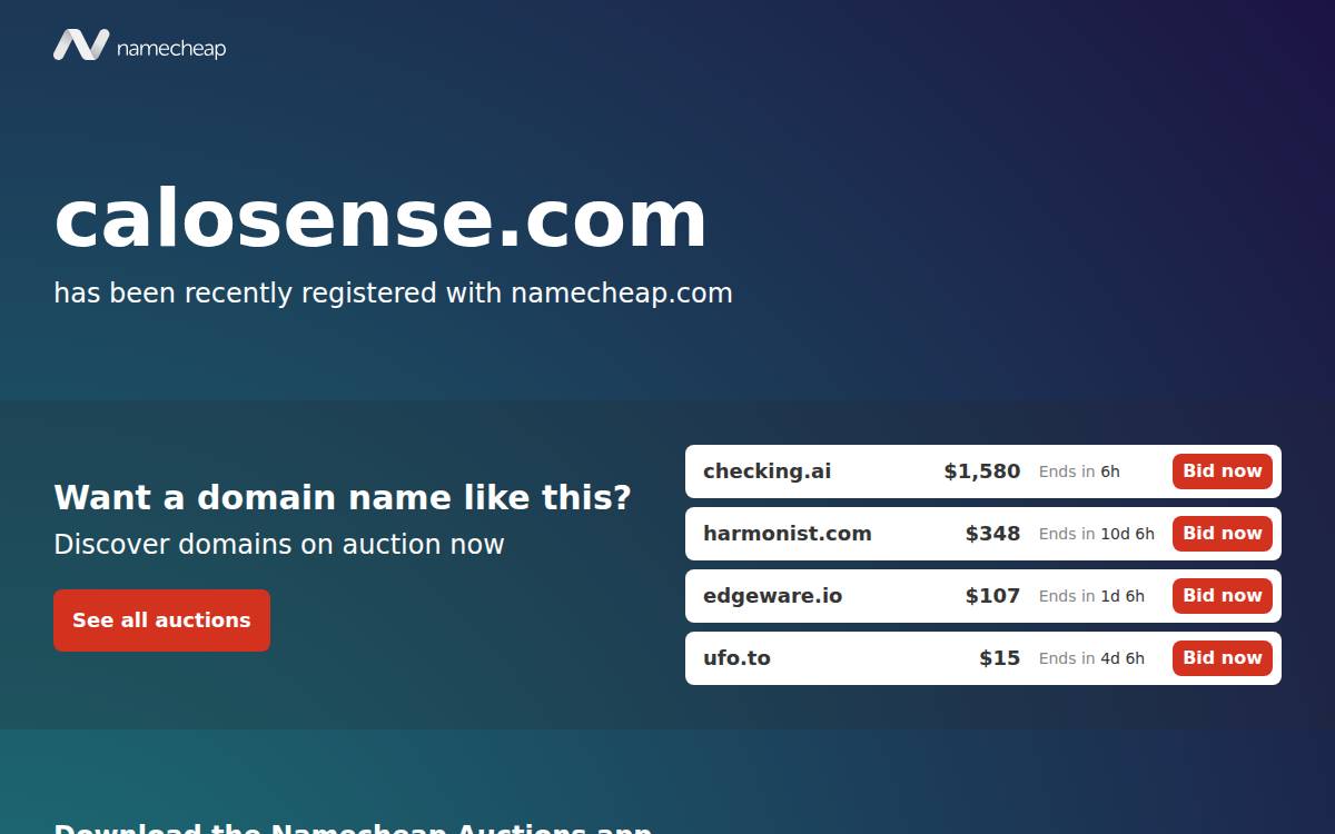 CaloSense website preview