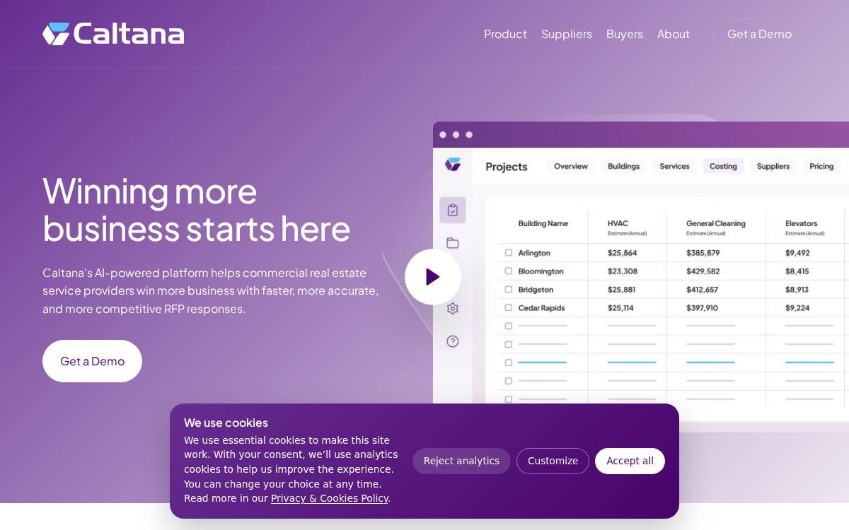 Caltana website preview