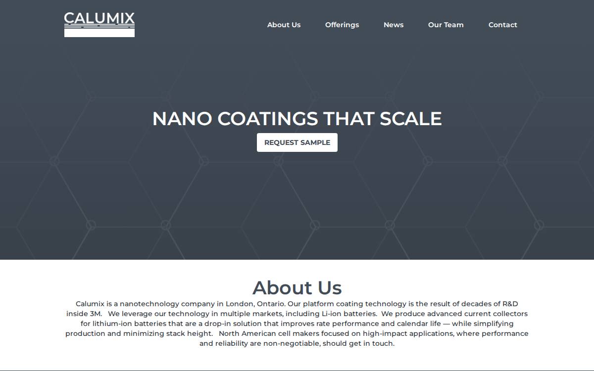 Calumix website preview