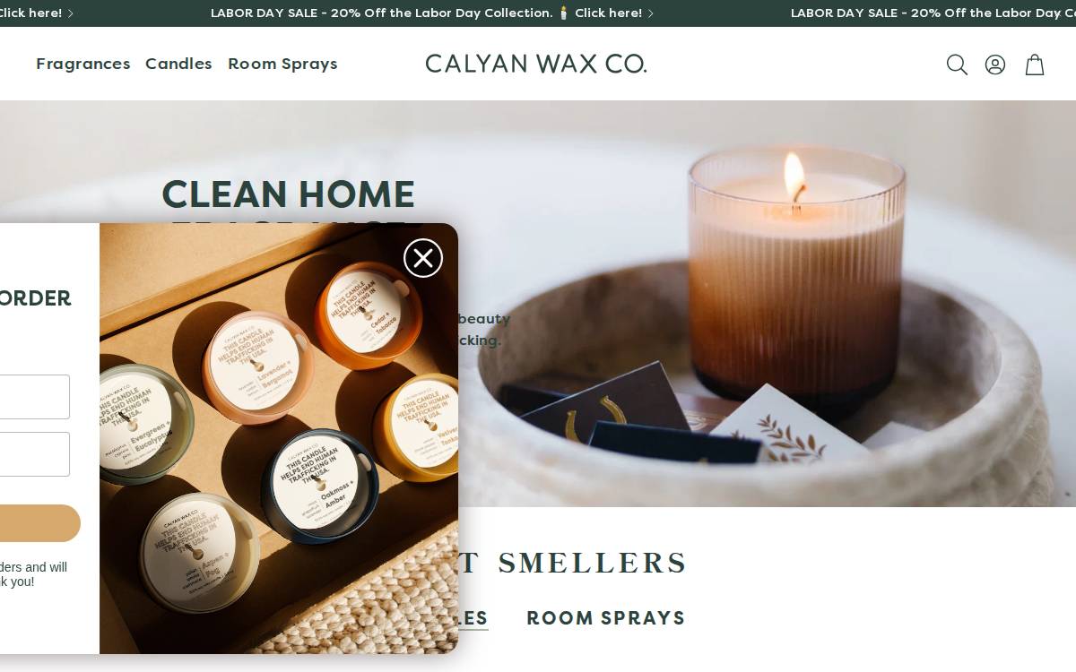 Calyan Wax Co. website preview
