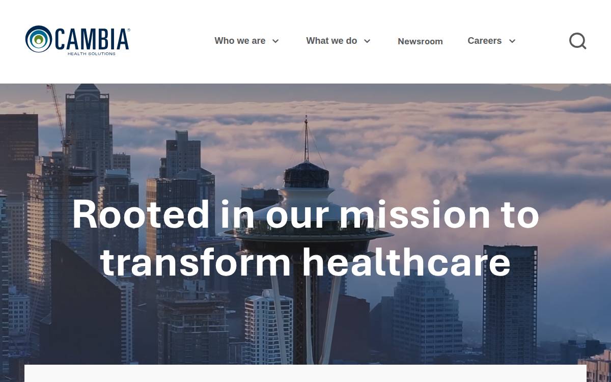Cambia Health Solutions website preview
