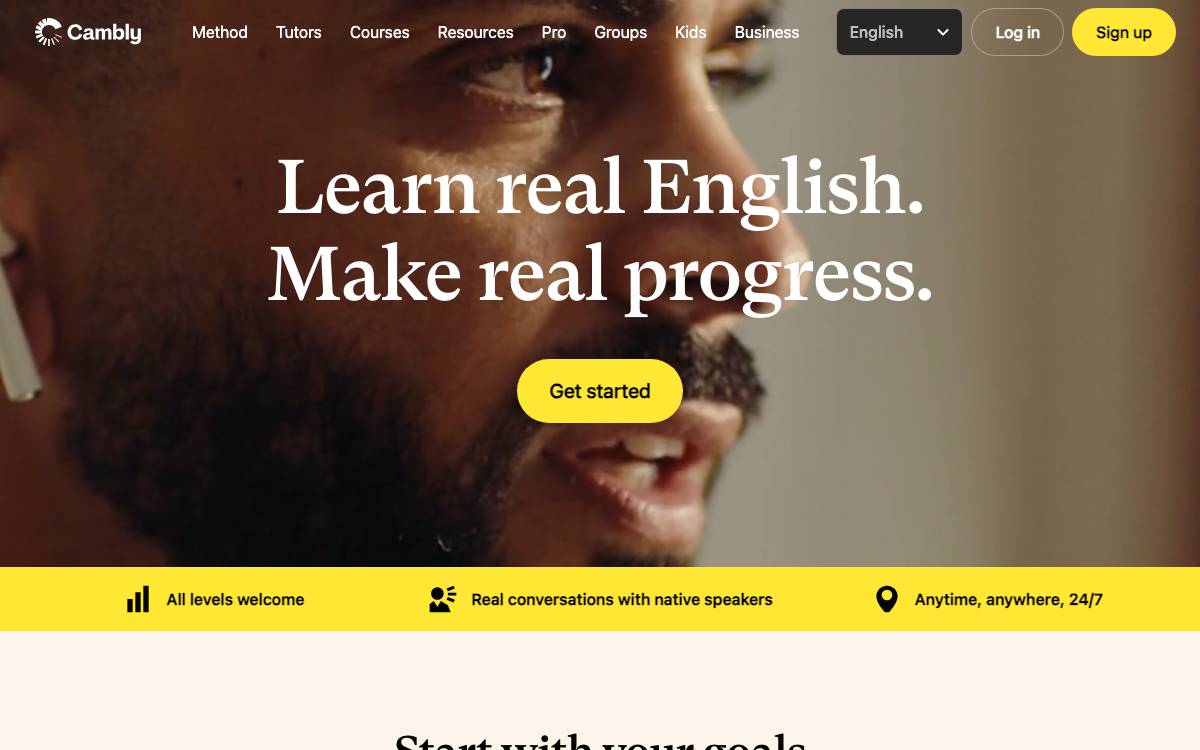 Cambly website preview